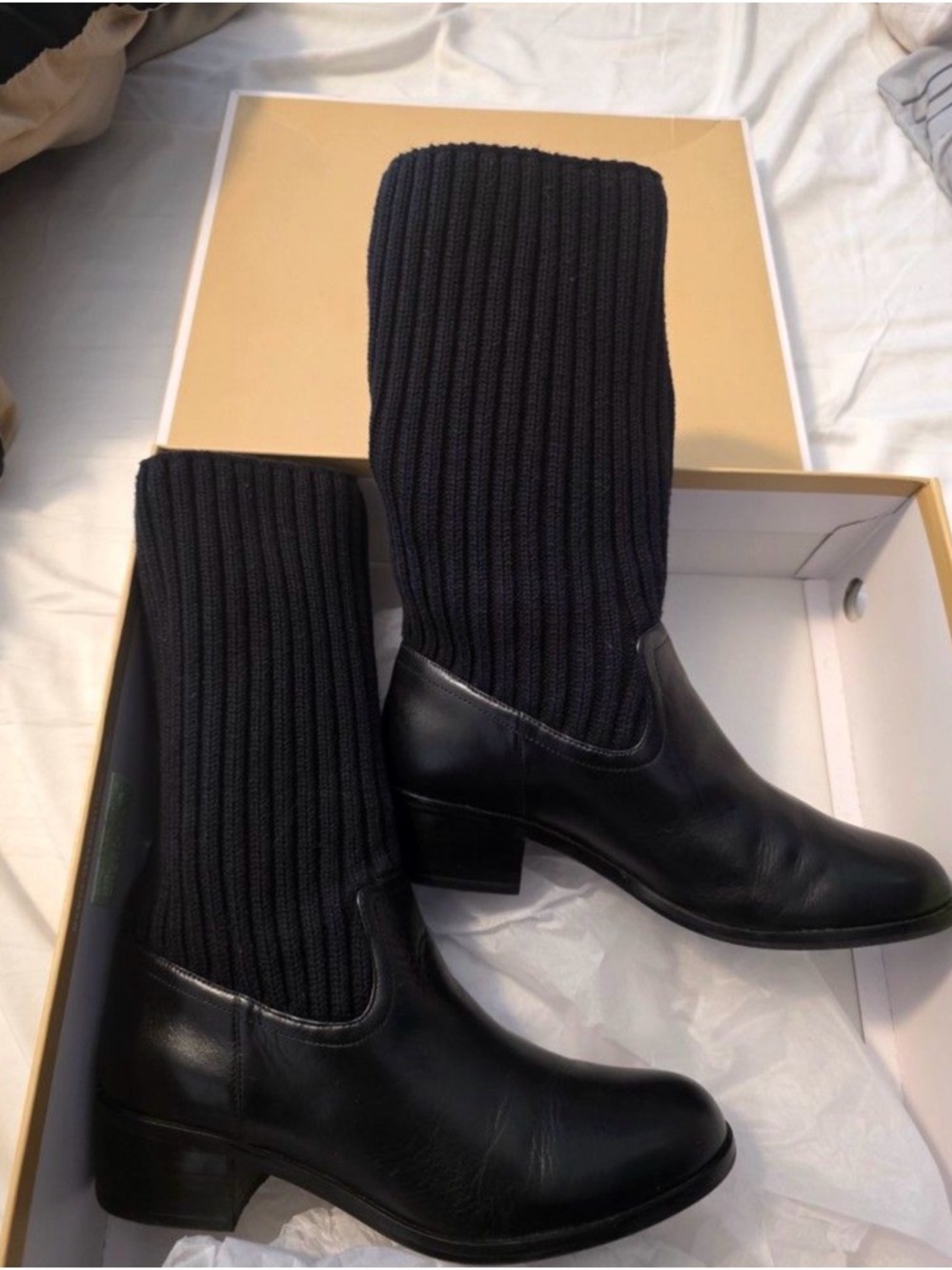 Michael Kors April Leather Ankle Boots in Black